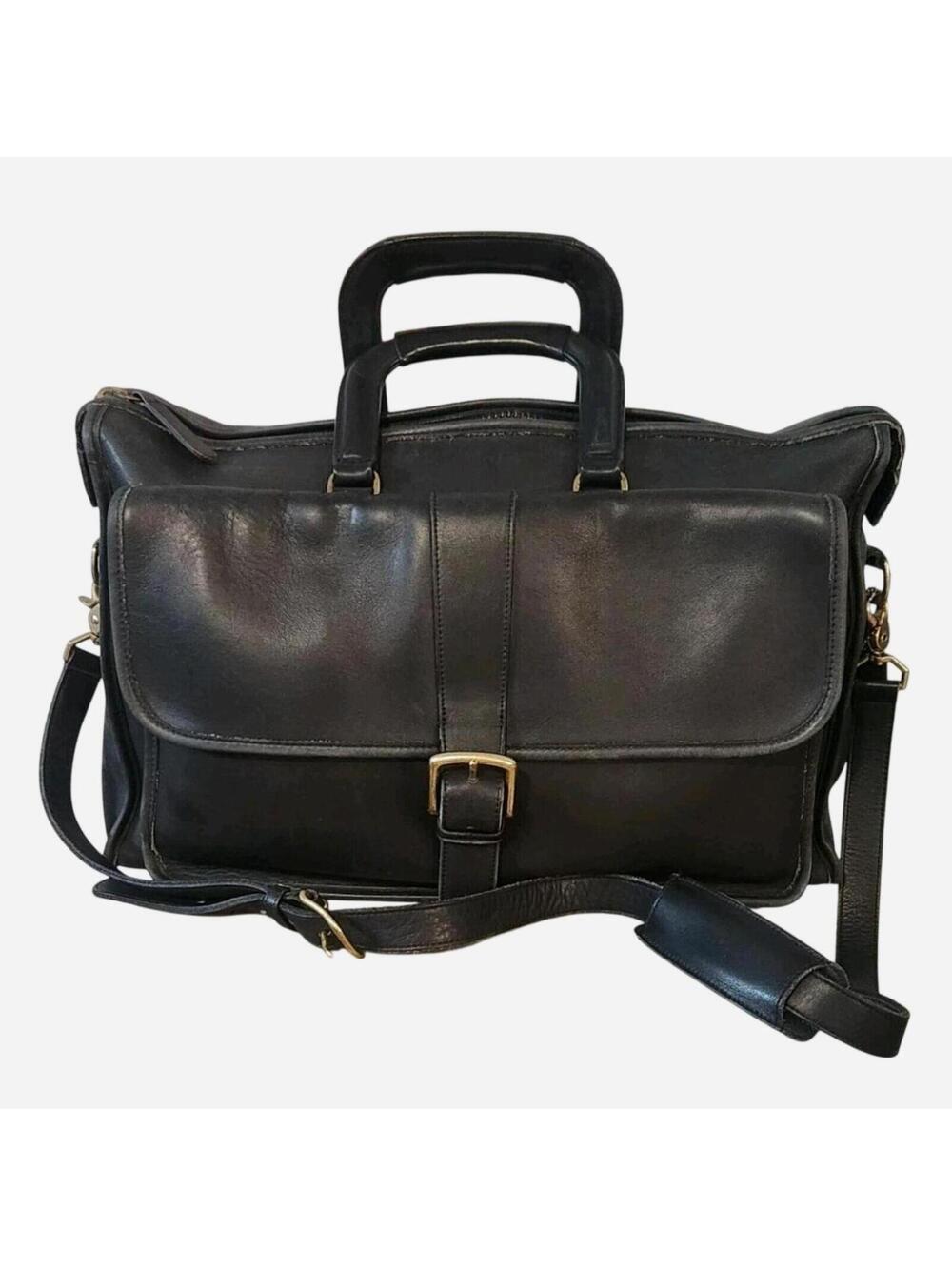 Vintage Coach Thompson Leather Laptop Briefcase  with Crossbody strap .READ